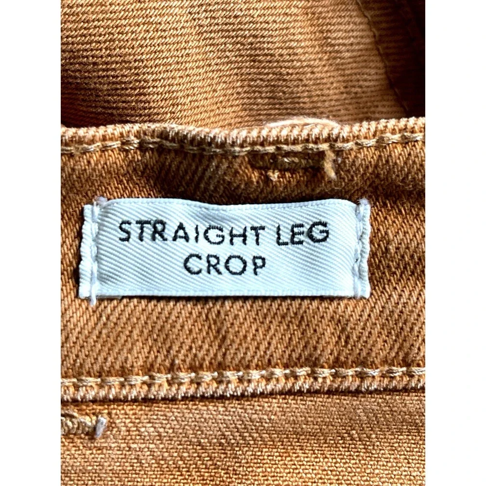 J Crew Womens Cotton Stretch Straight Leg Crop Denim Pants Size 29 Burnt Orange